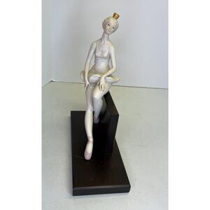 Cybis Ballerina "On-Cue" Bisque Figurine on Original Wooden Base 1963-1970